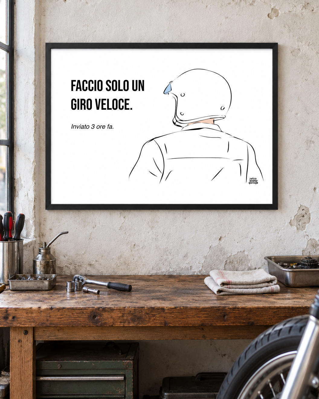 Poster «Faccio solo un giro veloce» — formato orizzontale — RetroPosterGarage