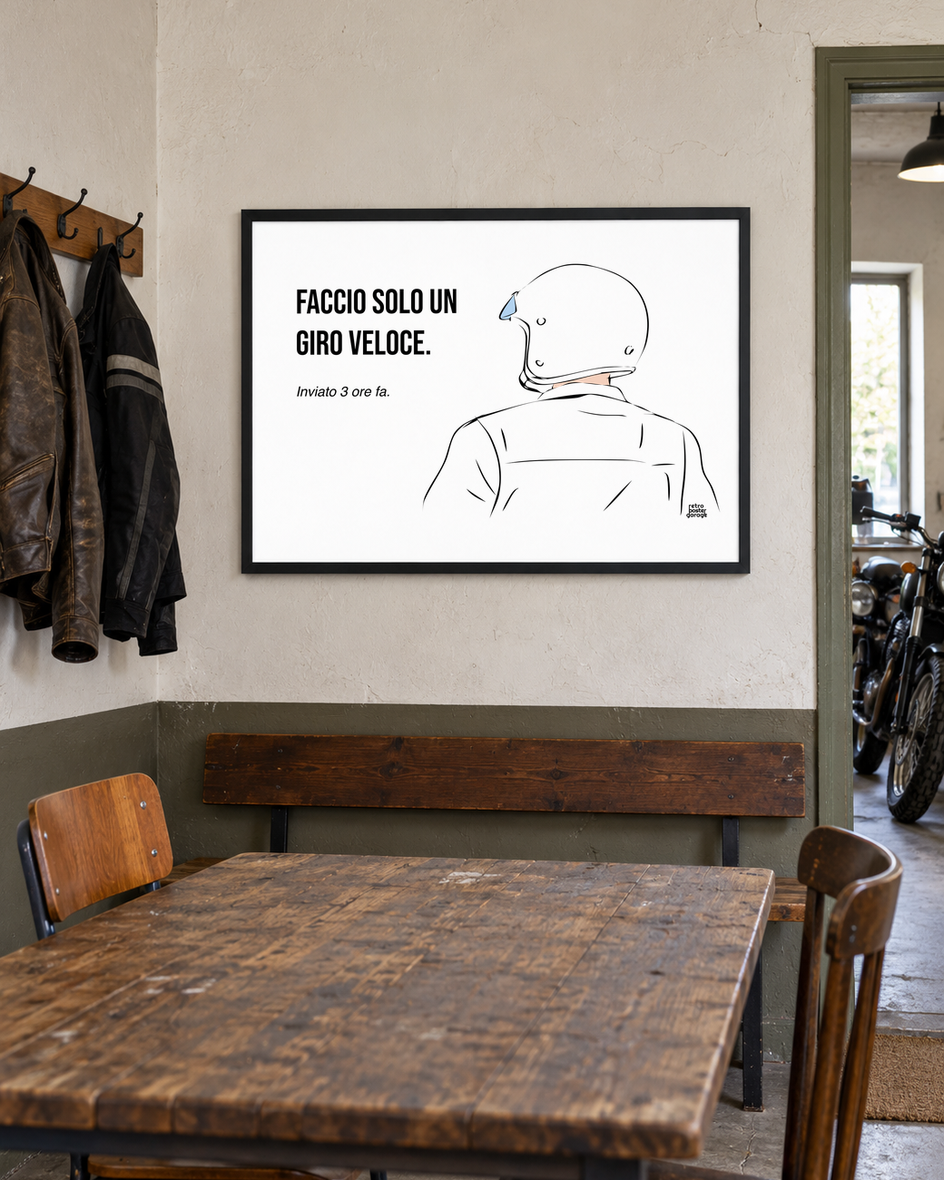 Poster «Faccio solo un giro veloce» — formato orizzontale — RetroPosterGarage