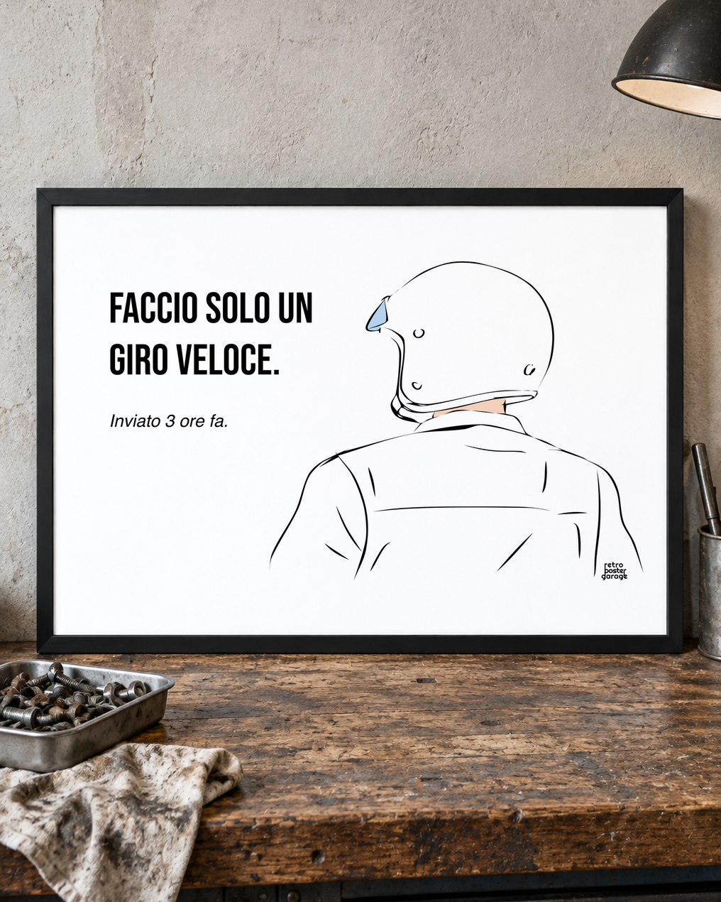 Poster «Faccio solo un giro veloce» — formato orizzontale — RetroPosterGarage