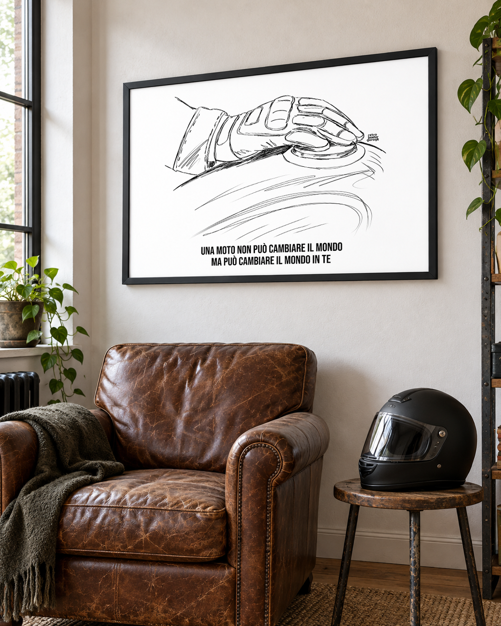 Poster «La moto cambia il tuo mondo» — formato orizzontale — RetroPosterGarage