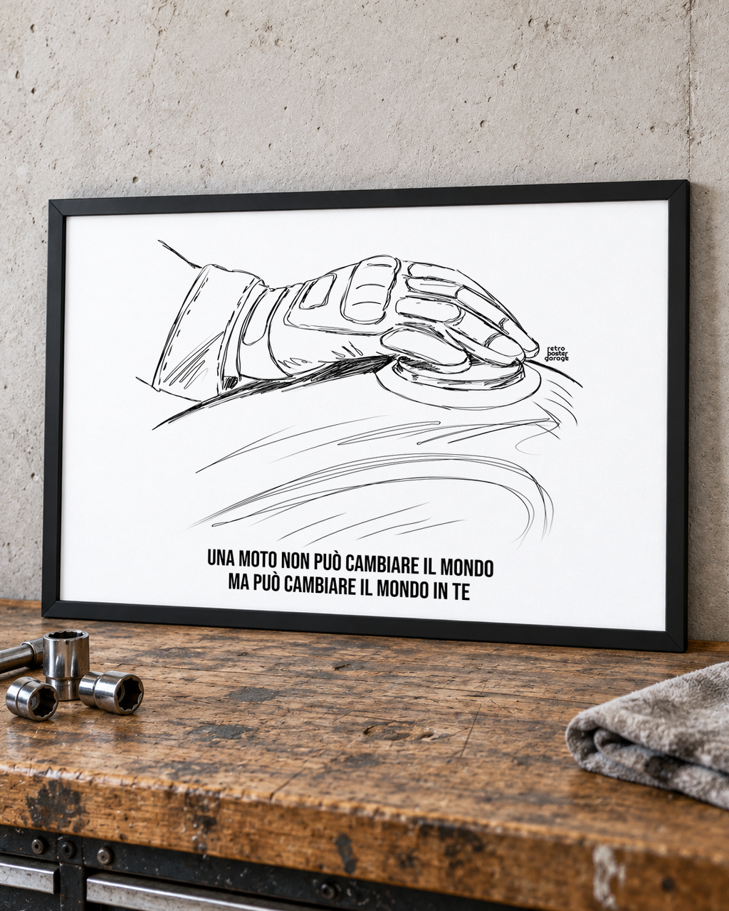 Poster «La moto cambia il tuo mondo» — formato orizzontale — RetroPosterGarage
