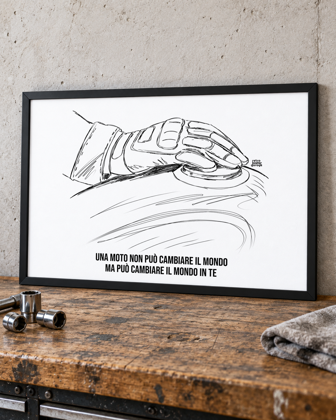 Poster «La moto cambia il tuo mondo» — formato orizzontale — RetroPosterGarage