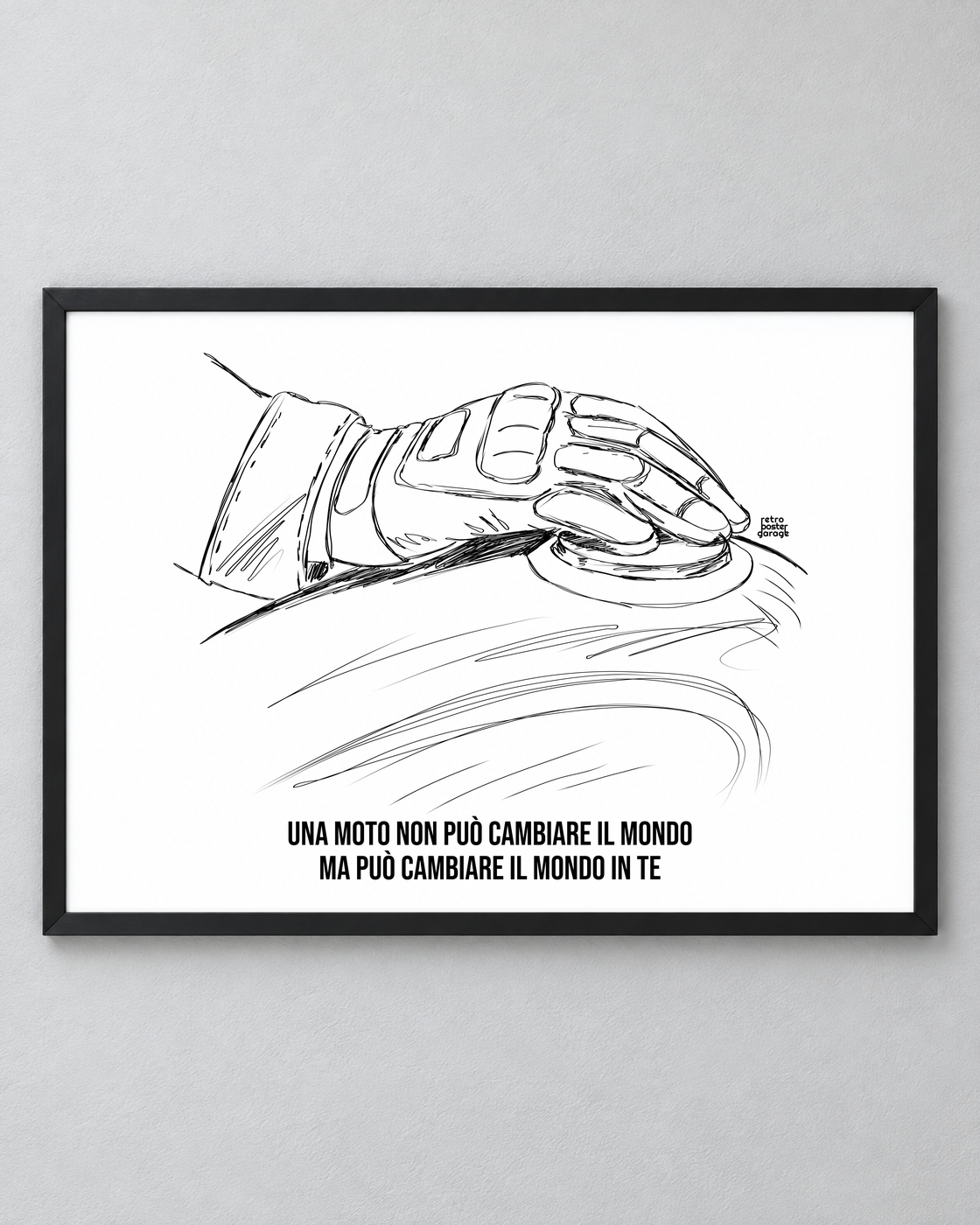 Poster «La moto cambia il tuo mondo» — formato orizzontale — RetroPosterGarage