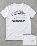 T-shirt bianca «La moto cambia il tuo mondo» — RetroPosterGarage