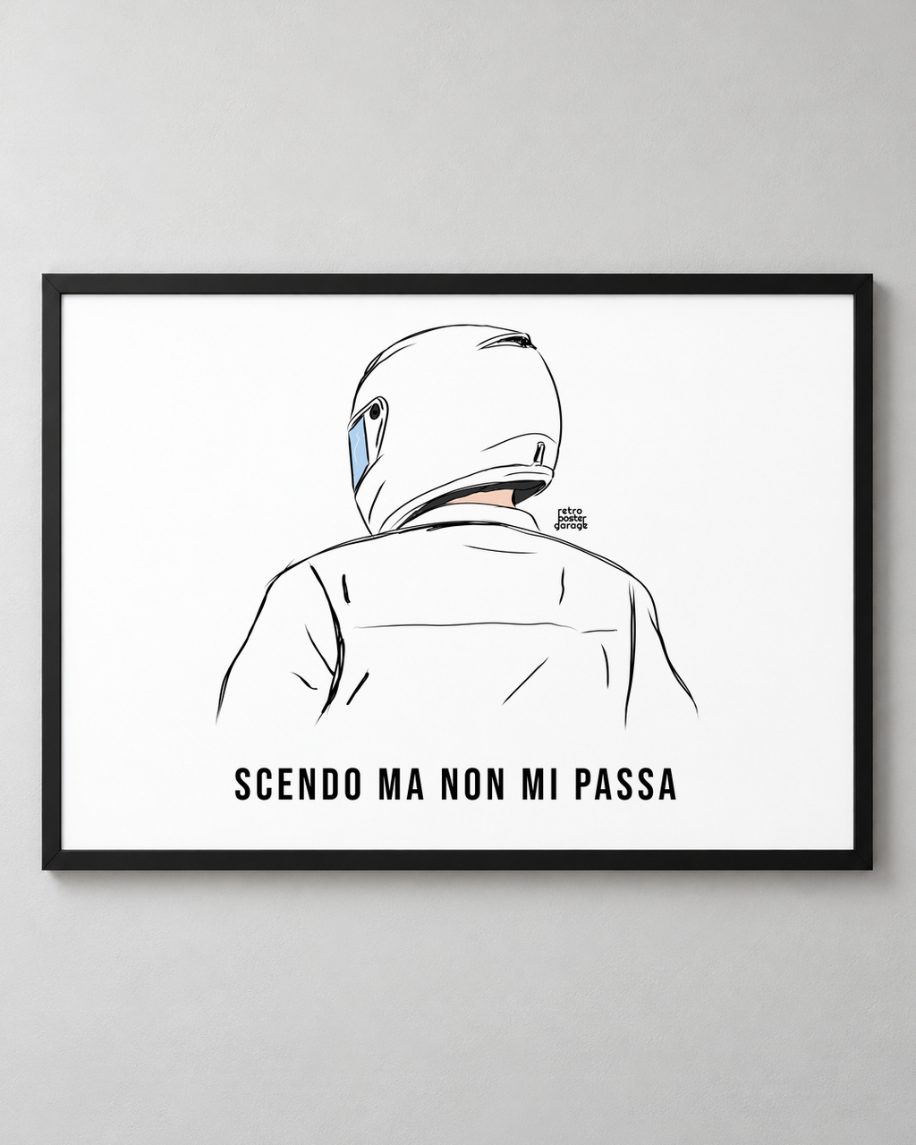 Poster «Scendo ma non mi passa» — formato orizzontale — RetroPosterGarage
