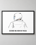 Poster «Scendo ma non mi passa» — formato orizzontale — RetroPosterGarage