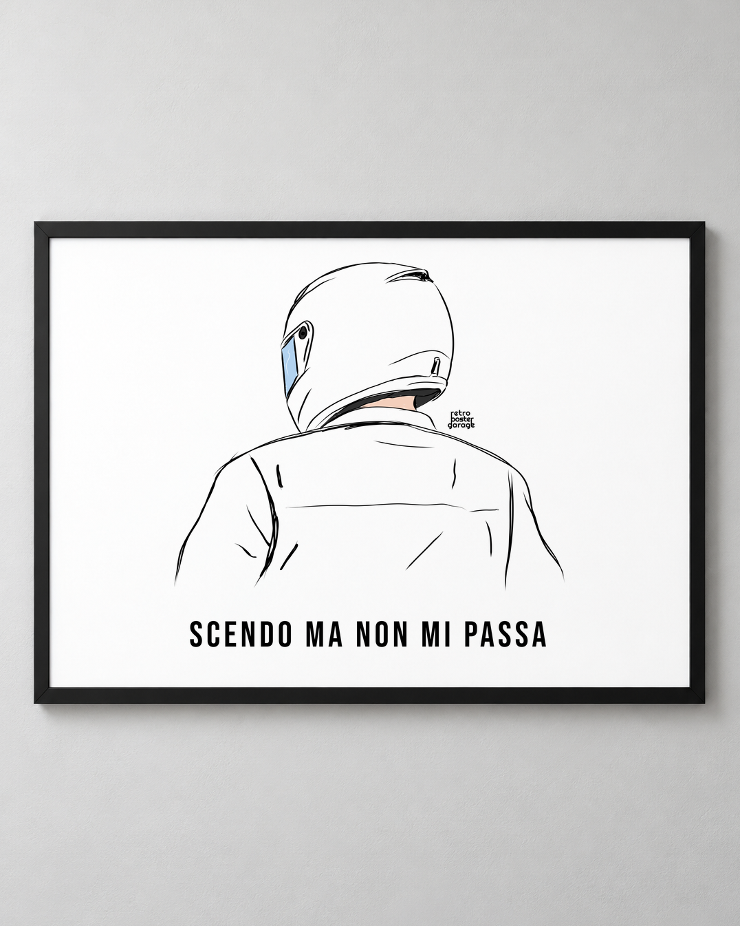 Poster «Scendo ma non mi passa» — formato orizzontale — RetroPosterGarage