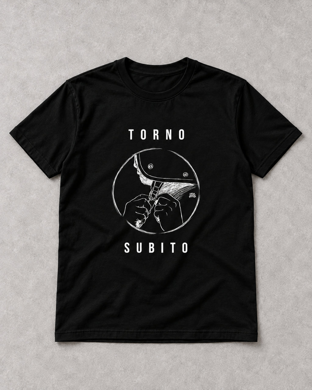T-shirt nera «Torno subito — Jet» — RetroPosterGarage