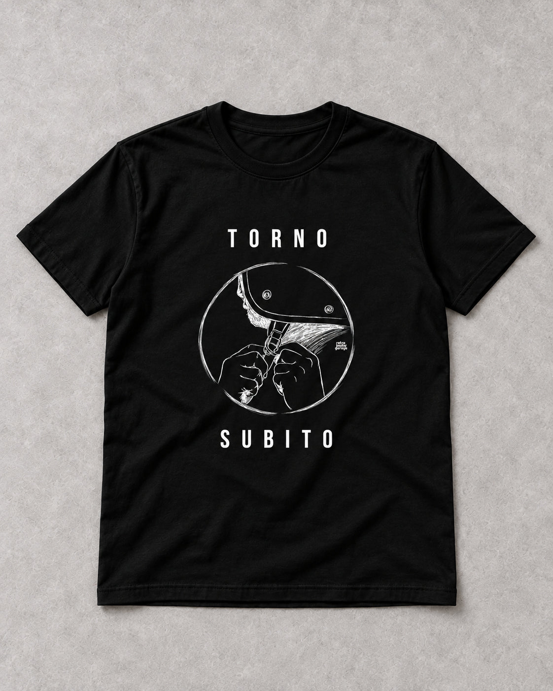 T-shirt nera «Torno subito — Jet» — RetroPosterGarage