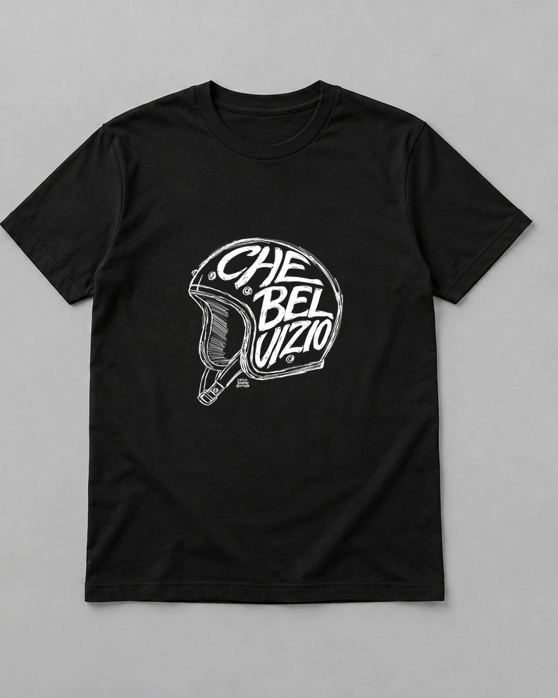 T-shirt nera «Che bel vizio» — RetroPosterGarage