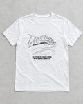 T-shirt bianca «La moto cambia il tuo mondo» — RetroPosterGarage